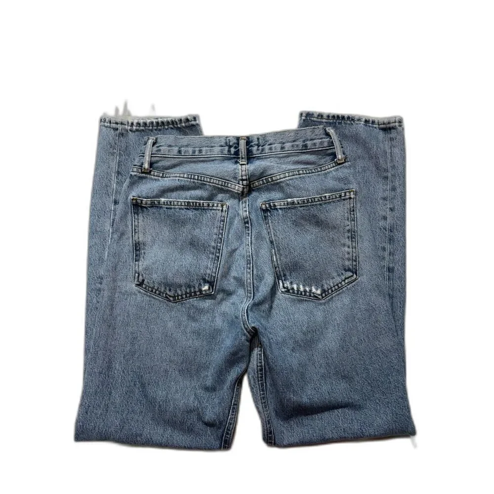 AGOLDE 90's High-Rise Distressed Straight Leg Jeans A154B-1141- Size 25 GUC